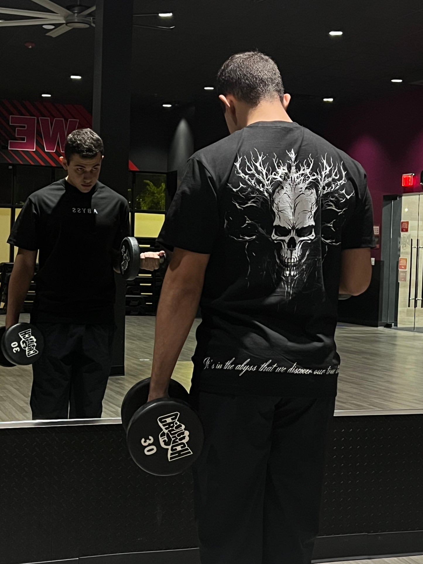 THE AWAKENING Oversized Tee Black Pump Cover for Gym